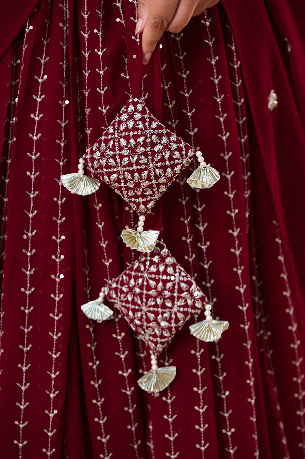 Plus Size Festive Stunner Maroon Majesty Embroidered Lehenga Choli with Dupatta Set