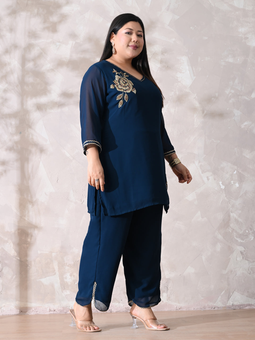 Sapphire Royale Teal Luxe Embellished Co-ord Set