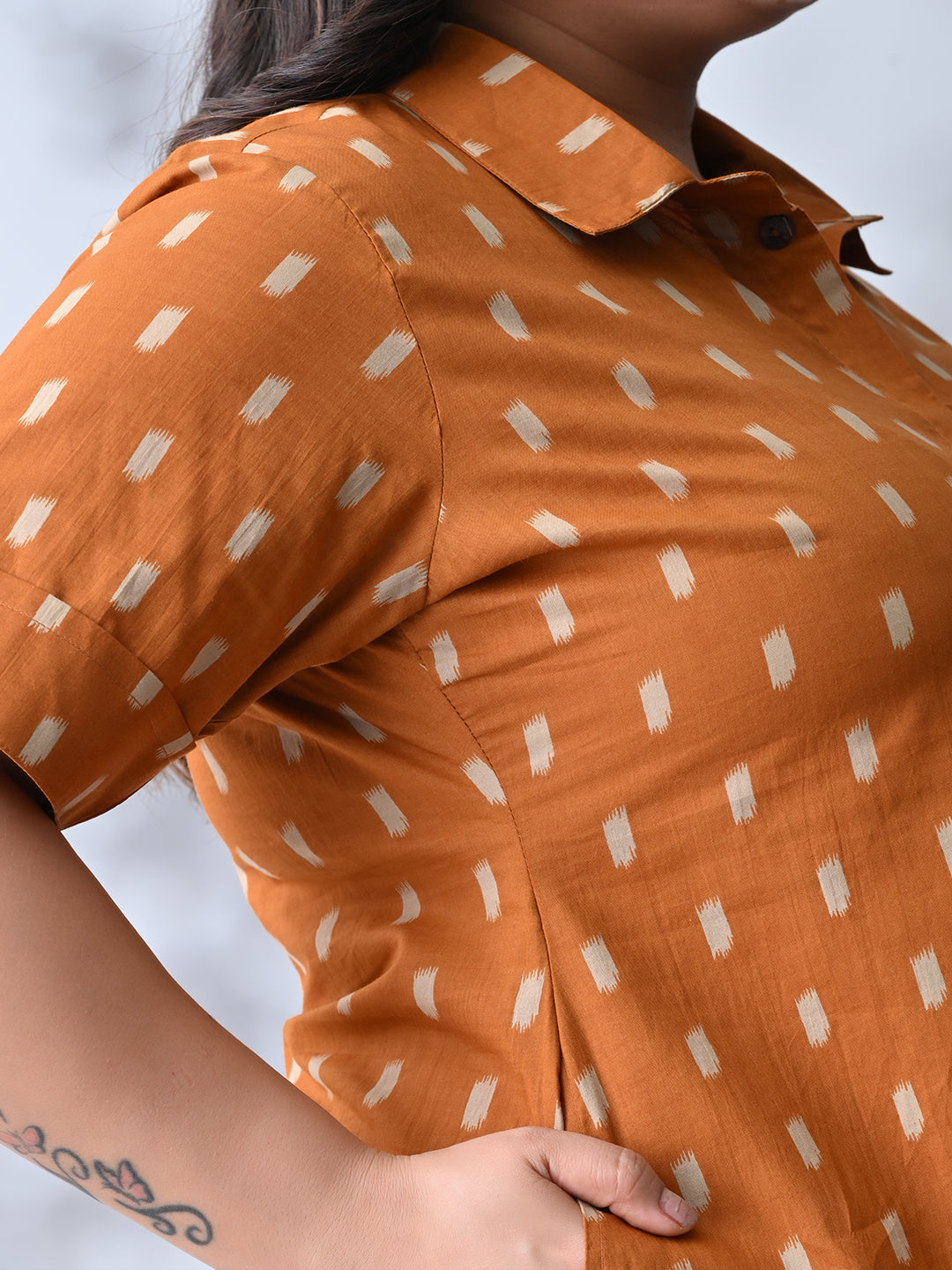 Sunset Muse Premium Cotton Shirt Dress with Easy Fit