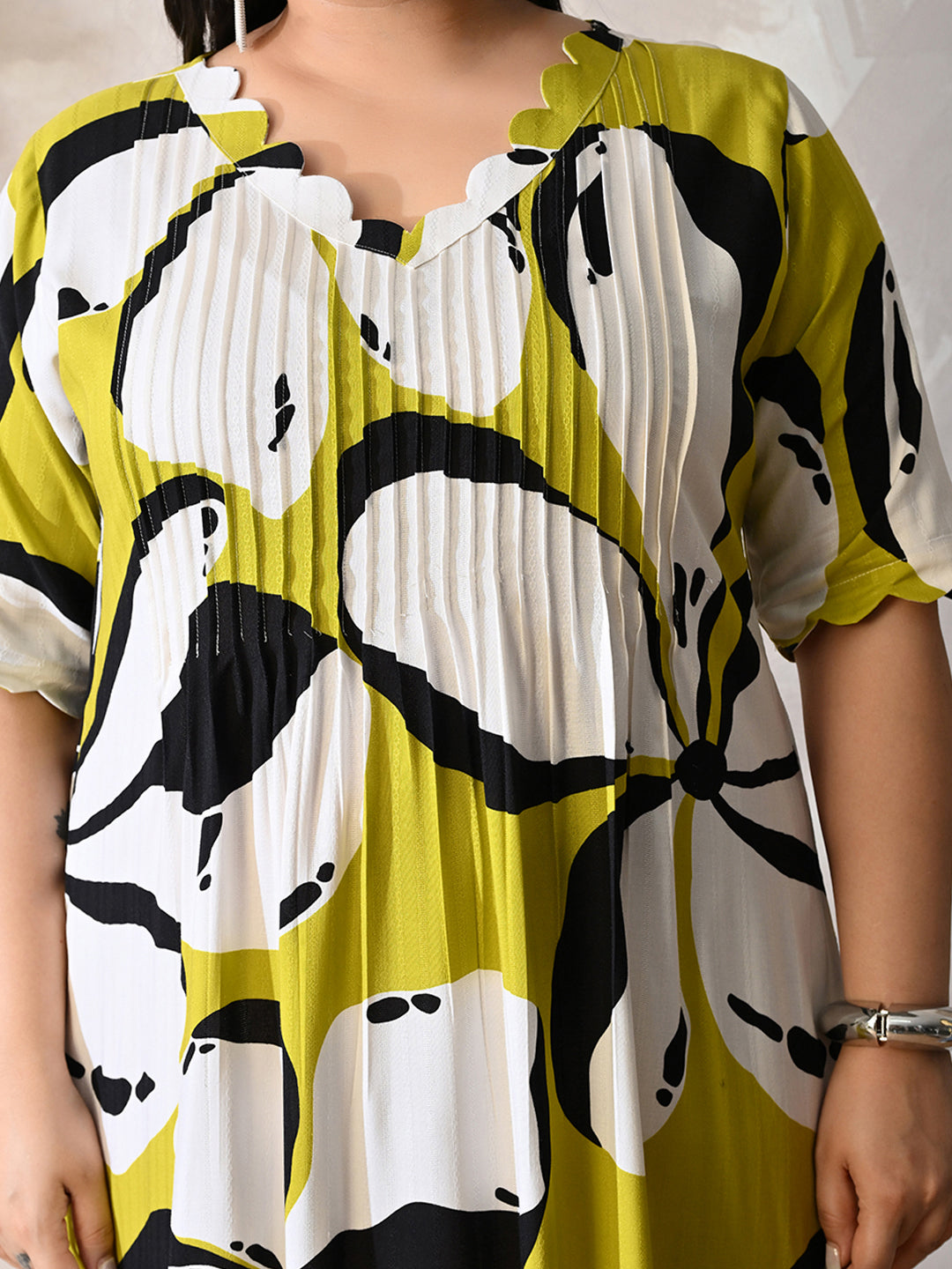 Sunlit Bloom Printed Rayon Dress