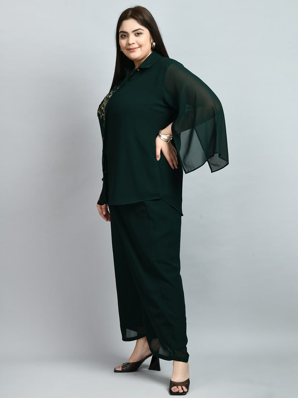 Plus Size Royal  Bottle Green Co-ord Set