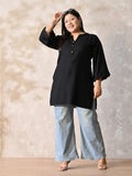 Midnight Muse Luxe Relaxed Fit Scalloped Kurta