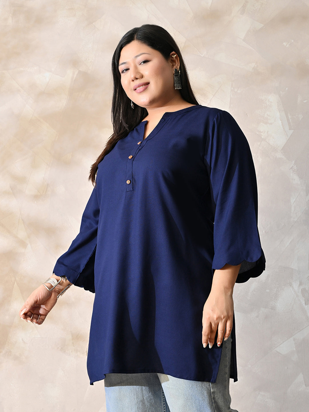 Celeste Navy Luxe Everyday Rayon Kurta